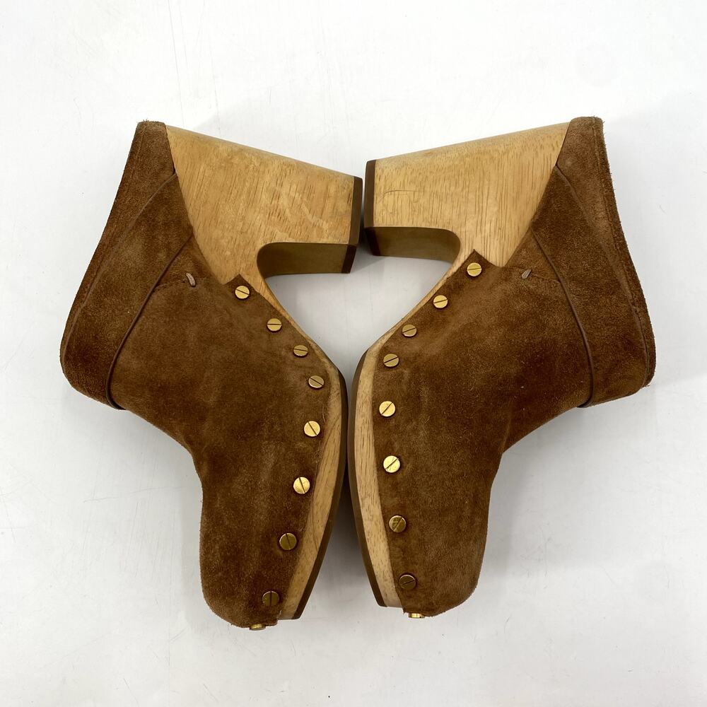 Veronica Beard Dacey Tan Suede Mule Clogs - Picture 5 of 12